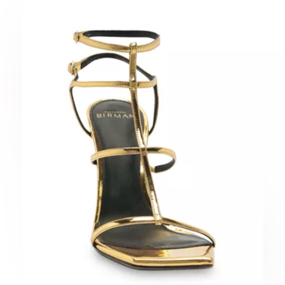 NIB [Alexandre Birman] Amanda 100 Golden Heel Stilettos Women's Multiple Sizes - Picture 4 of 16